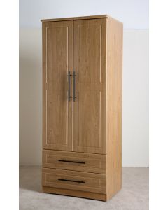 Mya Oak 2'6 Two Drawer Wardrobe