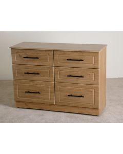 Mya Oak 6 Drawer Chest Long