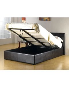 Fusion PU Leather Storage Bed Black / Brown / White - (5')