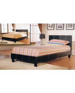 Haven PU Leather Bed Black / Brown - (4')