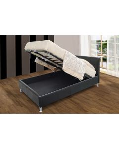 Kenneth PU Leather Storage Bed Black / Brown  - (4'6)