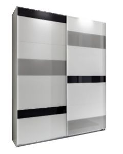 Mondrian - White/Grey/Black 225cm Sliding Door Wardrobe