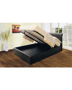 Savona PU Leather Storage Bed Black / Brown  - (3')