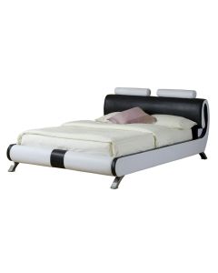 Savoy PU Leather Bed Black / White  - (5')